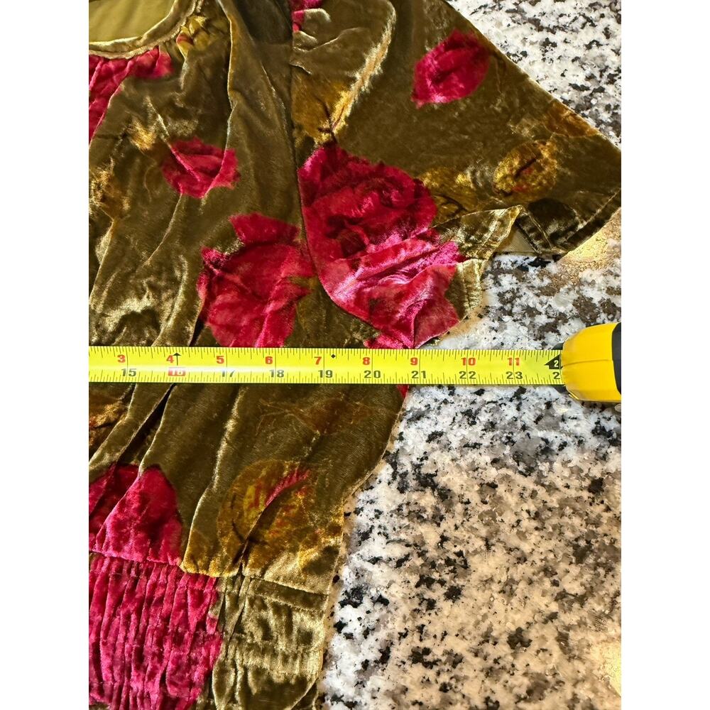 by Anthropologie The Somerset Maxi in Green Floral Velvet Edition Dress Sz XL - Picture 8 of 10